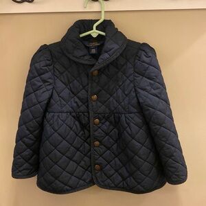 Navy Polo Ralph Lauren quilted girls coat size 4T